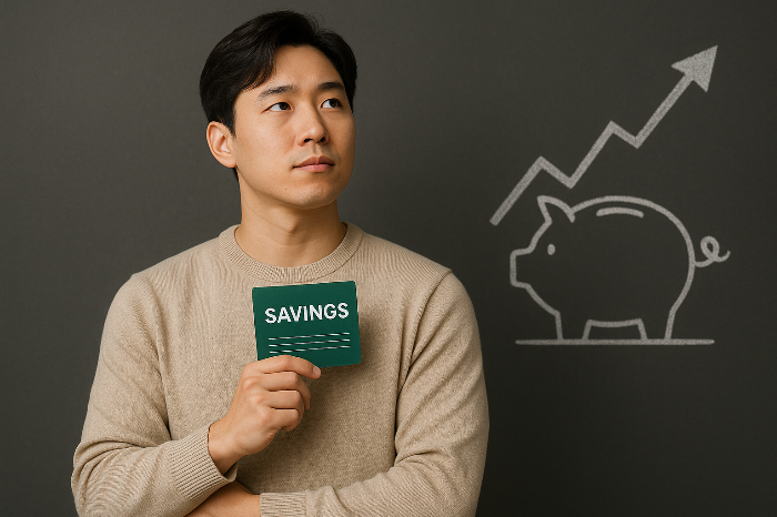 미래 대비를 위해 저축하는 청년 모습