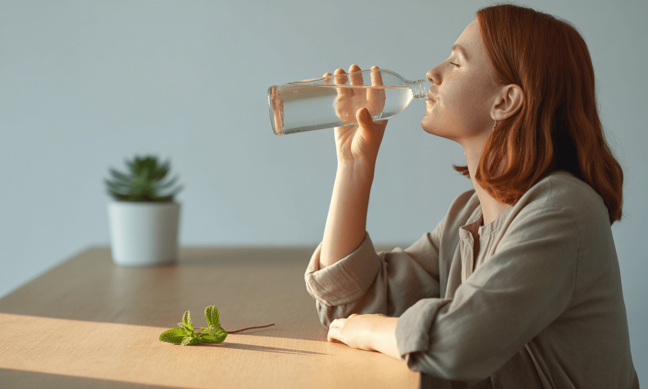 통풍-관리-물마시는-모습