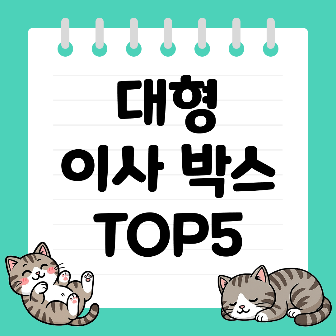 튼튼하고 넉넉한 대형 이사 박스 추천 순위 TOP5