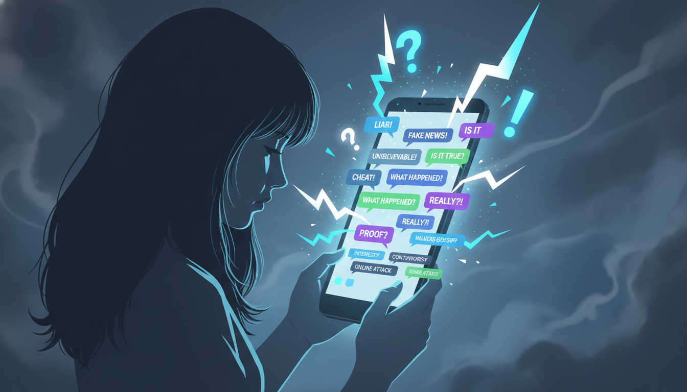 나솔사계 24기 순자를 둘러싼 인성 논란과 인스타그램 럽스타 루머를 상징하는 일러스트