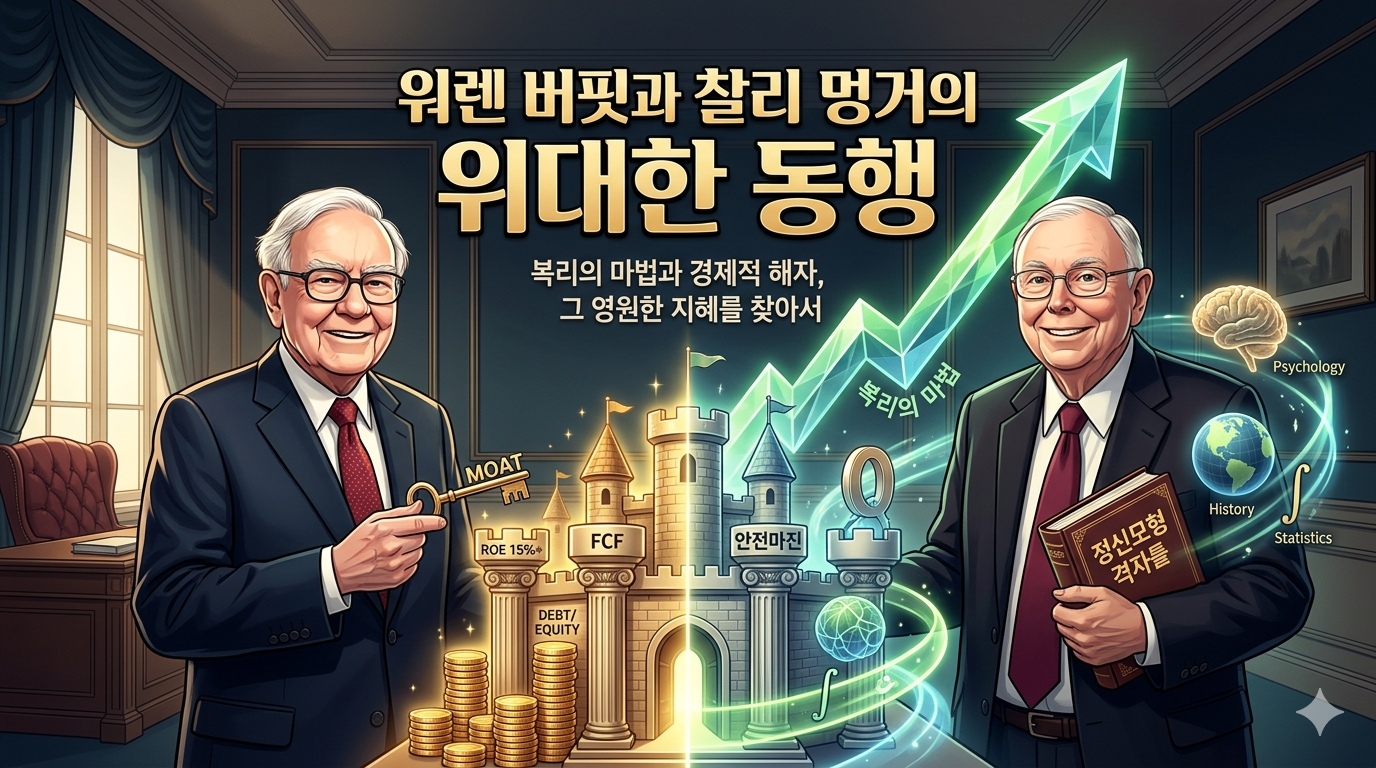 안전마진과 복리의 마법: 버핏과 멍거의 장기 가치투자를 관통하는 핵심 아키텍처 비주얼