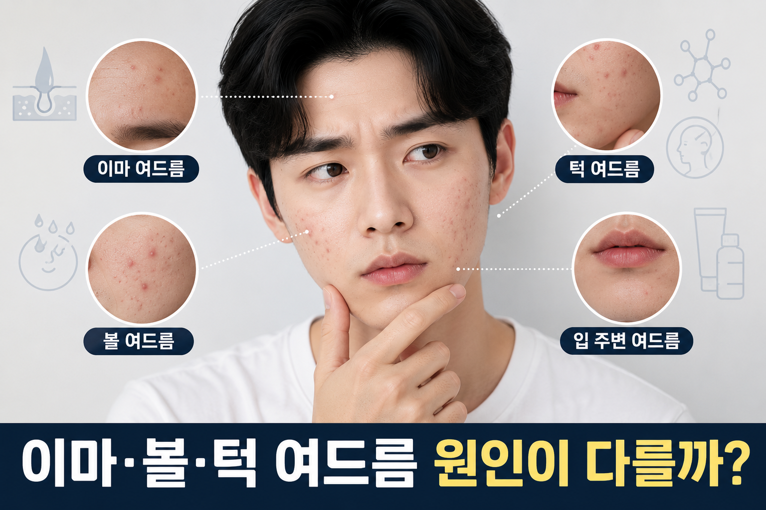 이마&middot;볼&middot;턱 여드름 원인이 다를까?