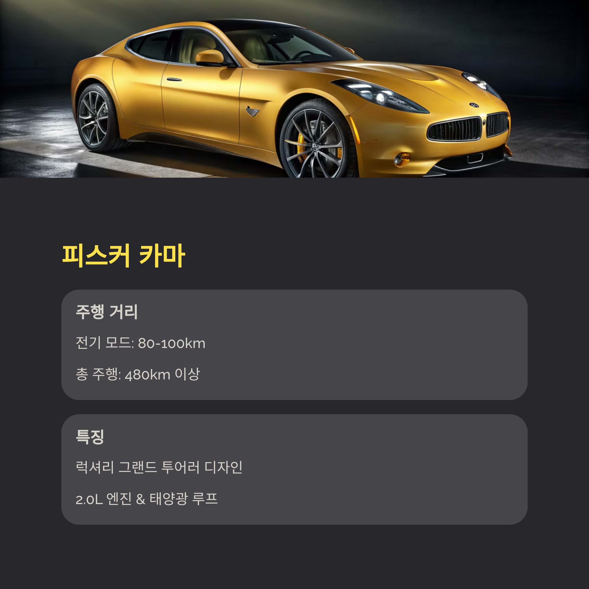 EREV 전기차 피스커 카마