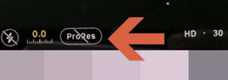 프로리스는동영상설정임카메라를연후비디오촬영모드로전환하면위쪽에프로리스가보이는데활성화시켜줌