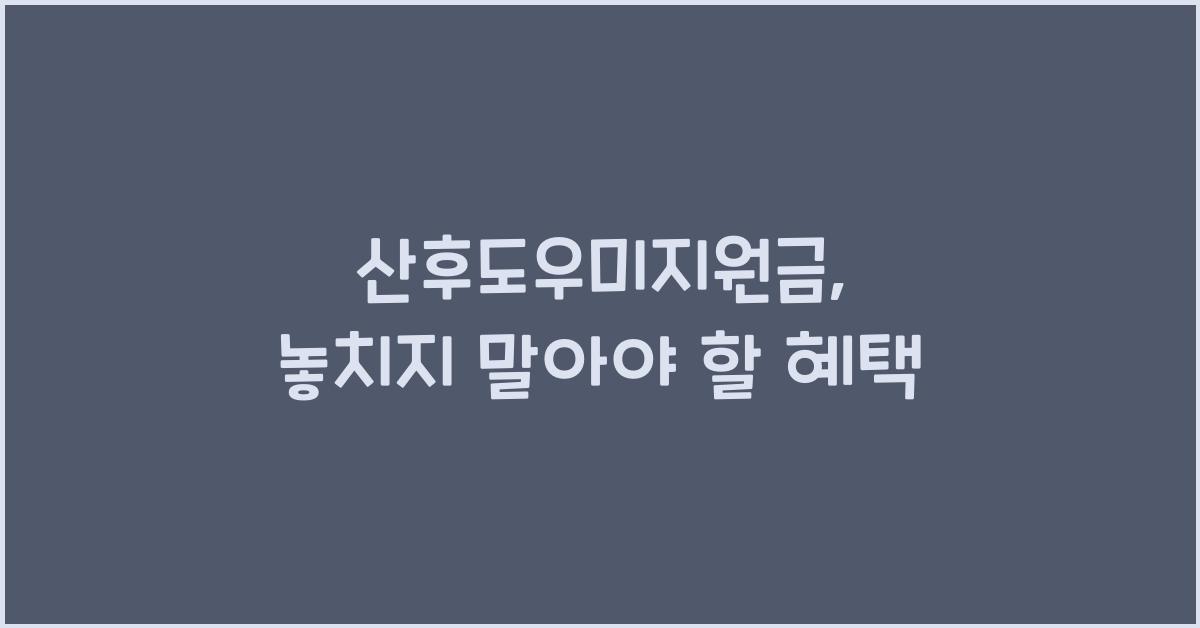 산후도우미지원금