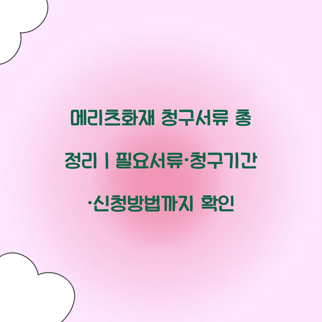 메리츠화재 청구서류