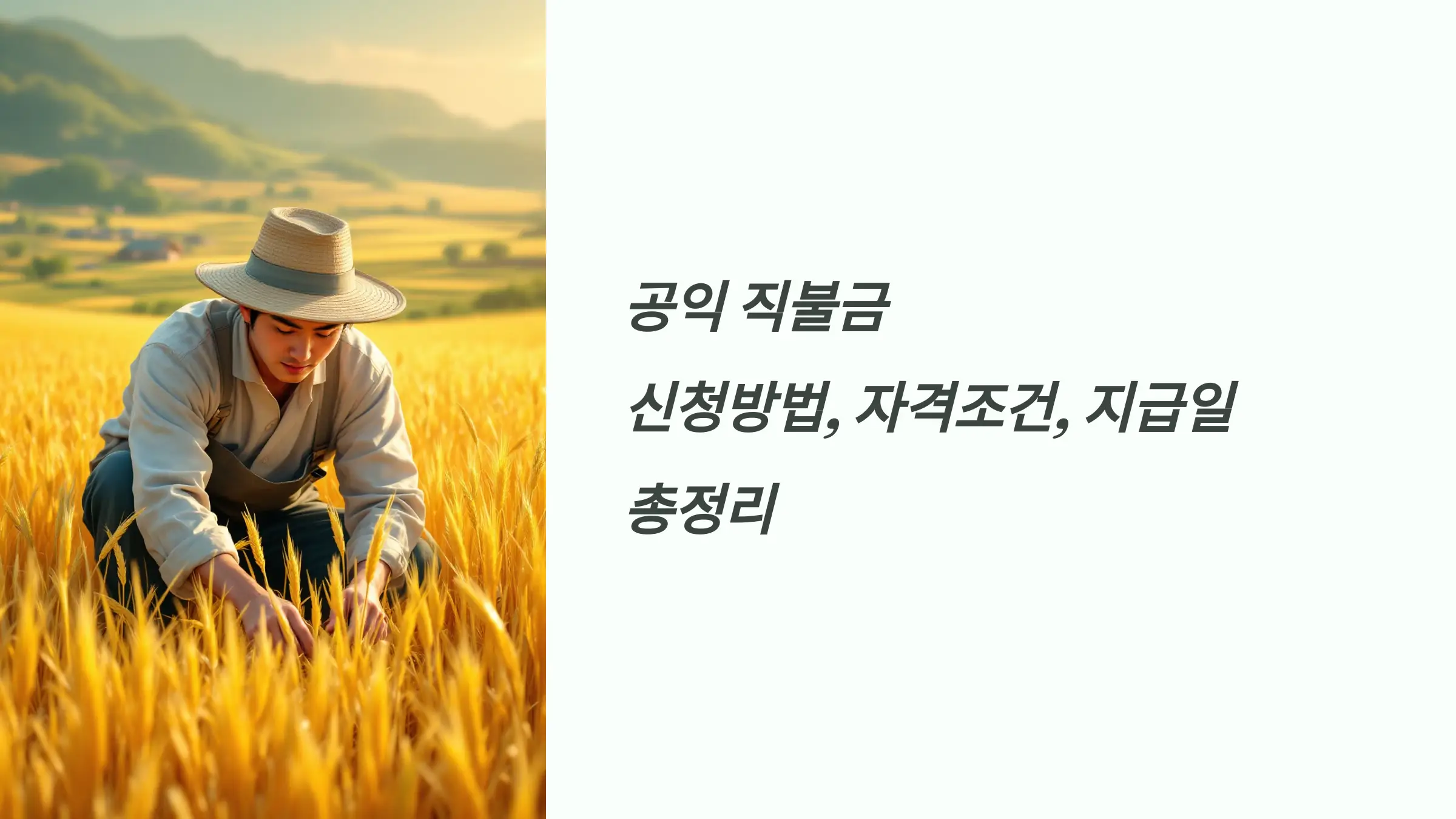 공익 직불금 신청방법, 자격조건, 지급절차, 지급일, 소농직불금, 면적직불금, 필수서류