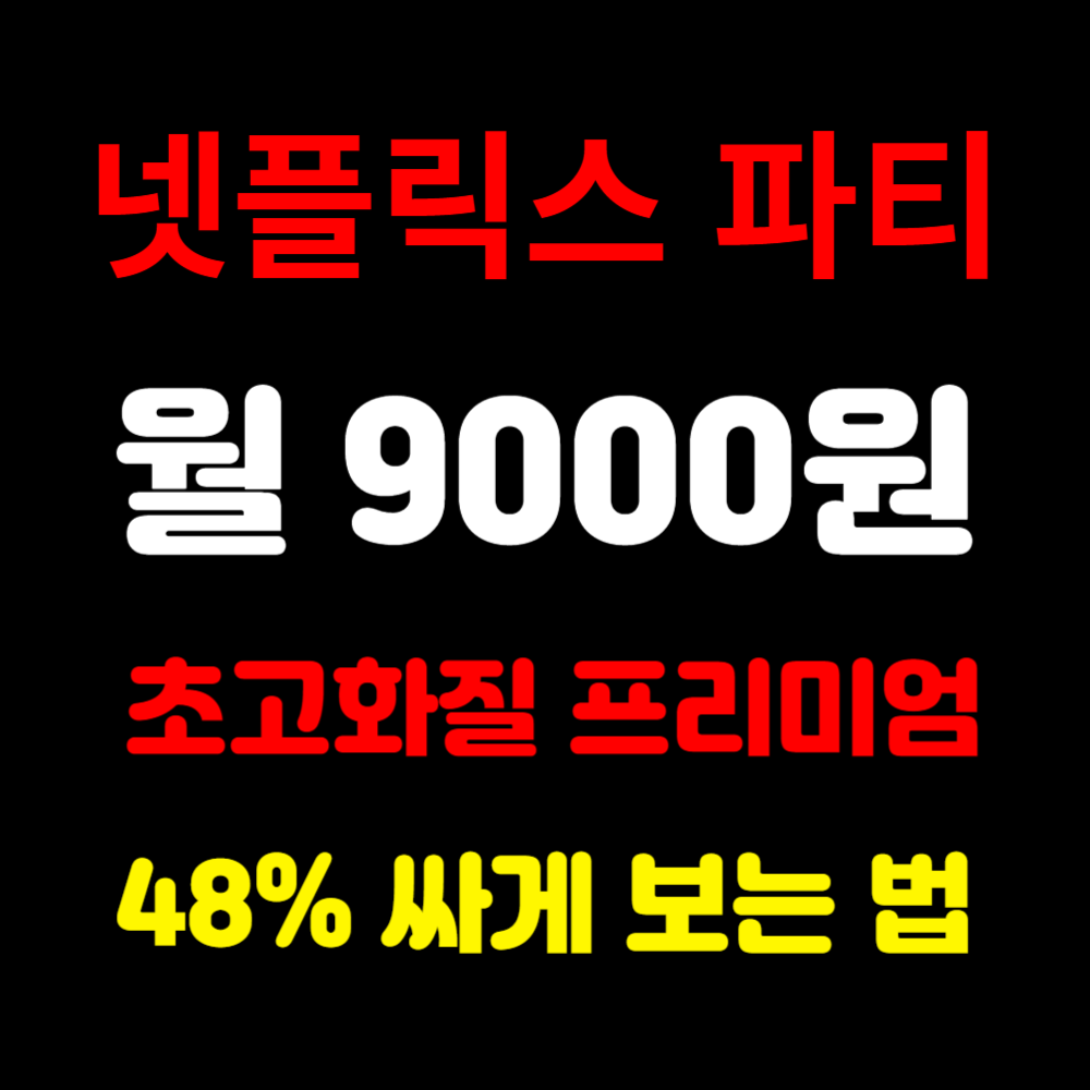 넷플릭스 파티 프리미엄 싸게 보는 법