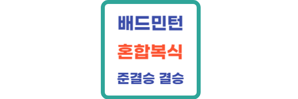 배드민턴 혼합복식 준결승 결승