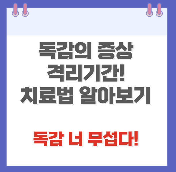 독감 증상 격리기간 알아보기