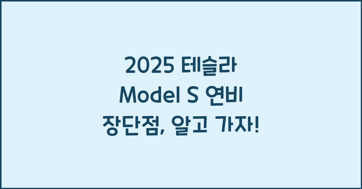 2025 테슬라 Model S 연비 장단점