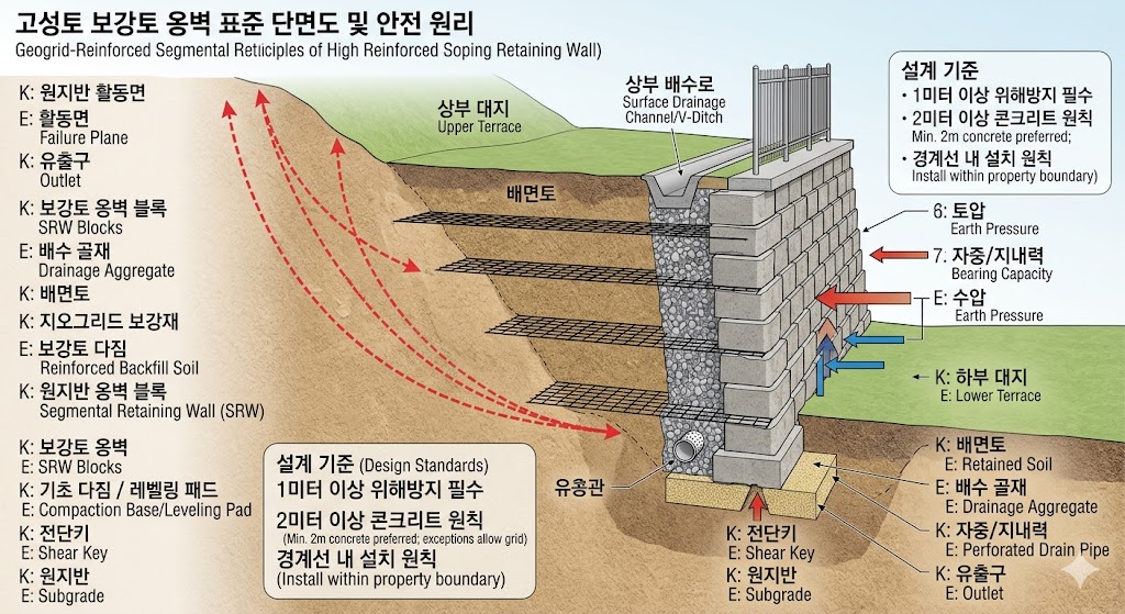 보강토 옹벽 표준 단면도