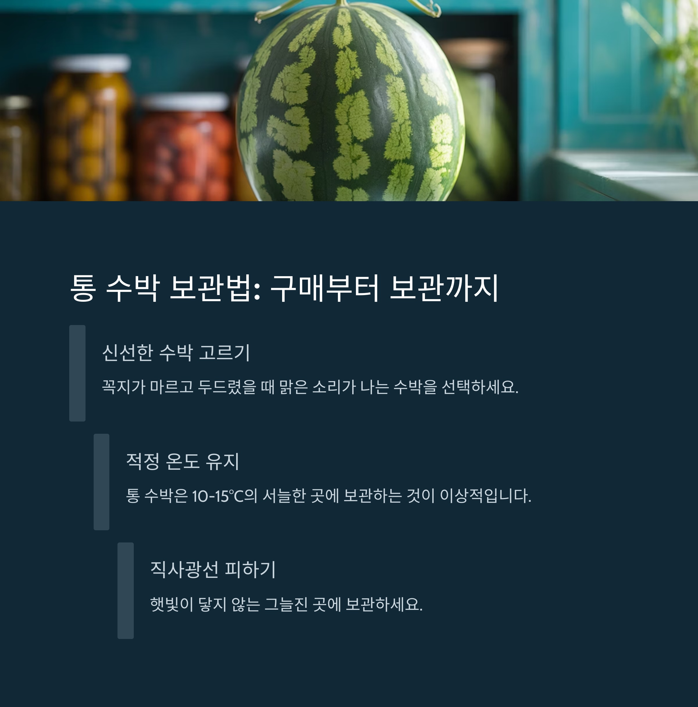 통 수박 보관법: 구매부터 보관까지 🛒