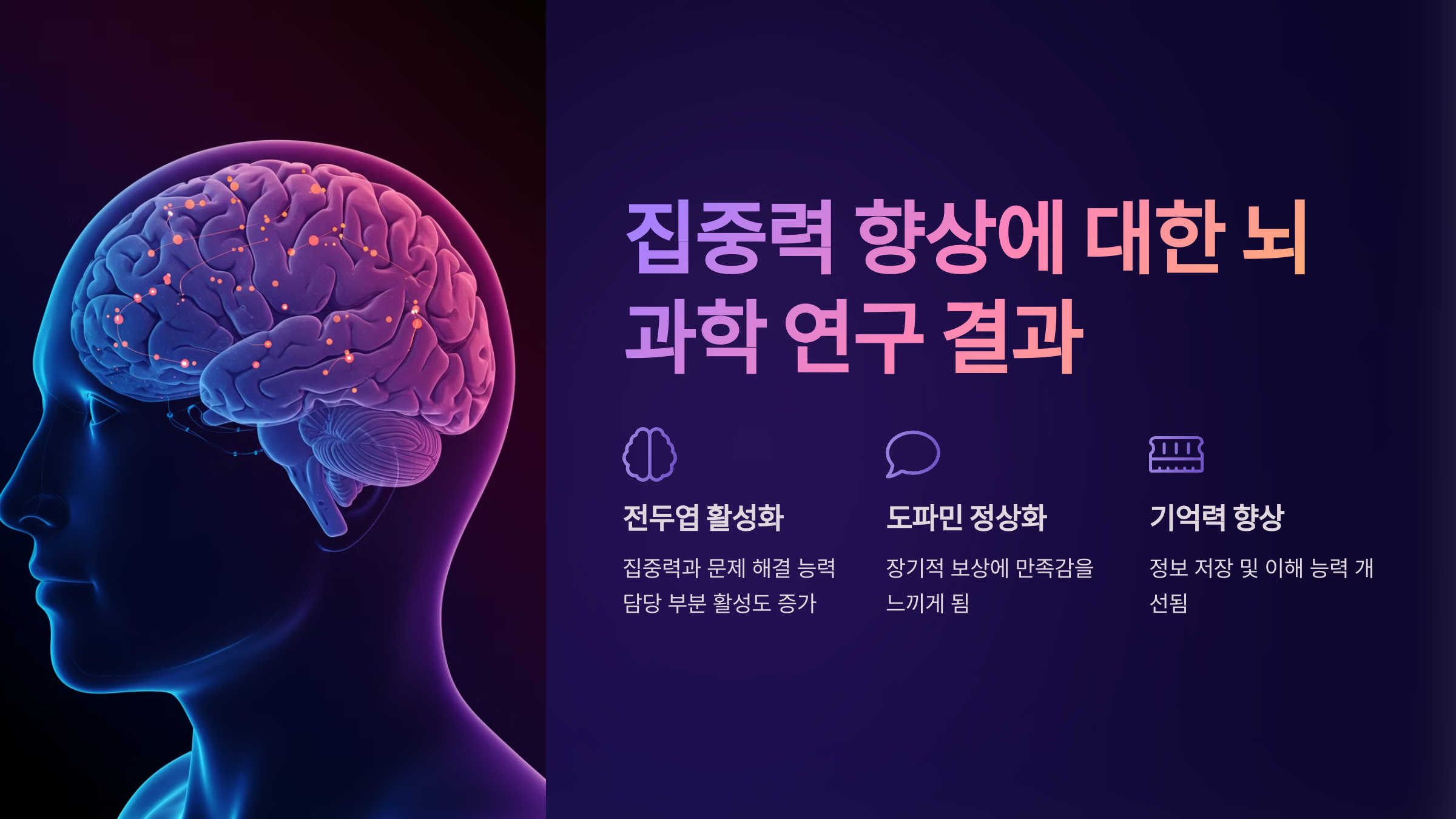 집중력 향상에 대한 뇌과학 연구 결과