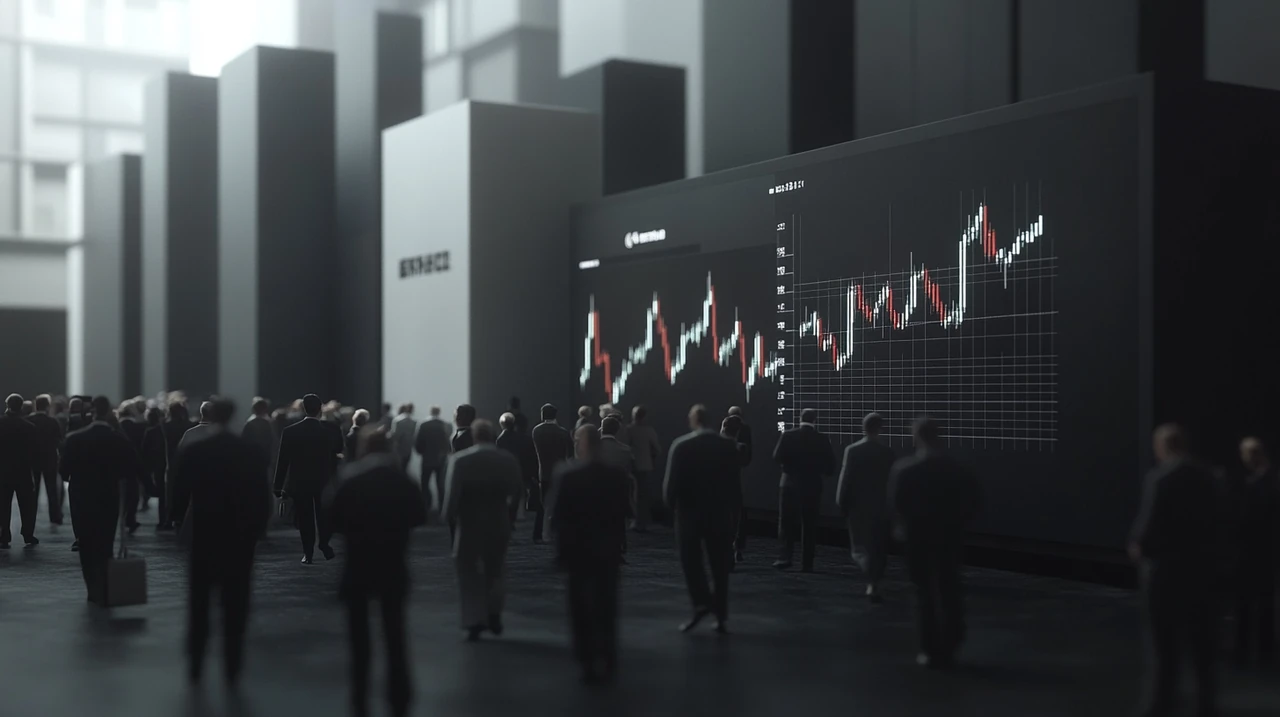 다양한 ETF 차트가 변동하는 수치를 보여주는 장면에서 월배당 ETF 수익률 TOP5를 비교하는 포인트에 집중한 모습입니다. 생동감 있는 주식 시장의 분위기가 반영되어, 투자 정보와 데이터를 중시하는 접근 방식을 강조합니다.
