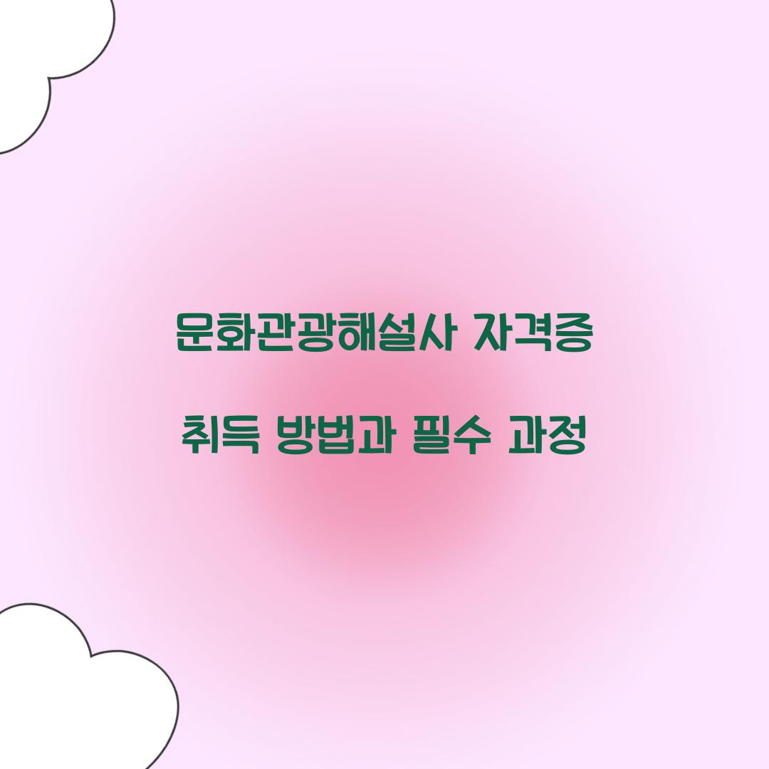 문화관광해설사 자격증
