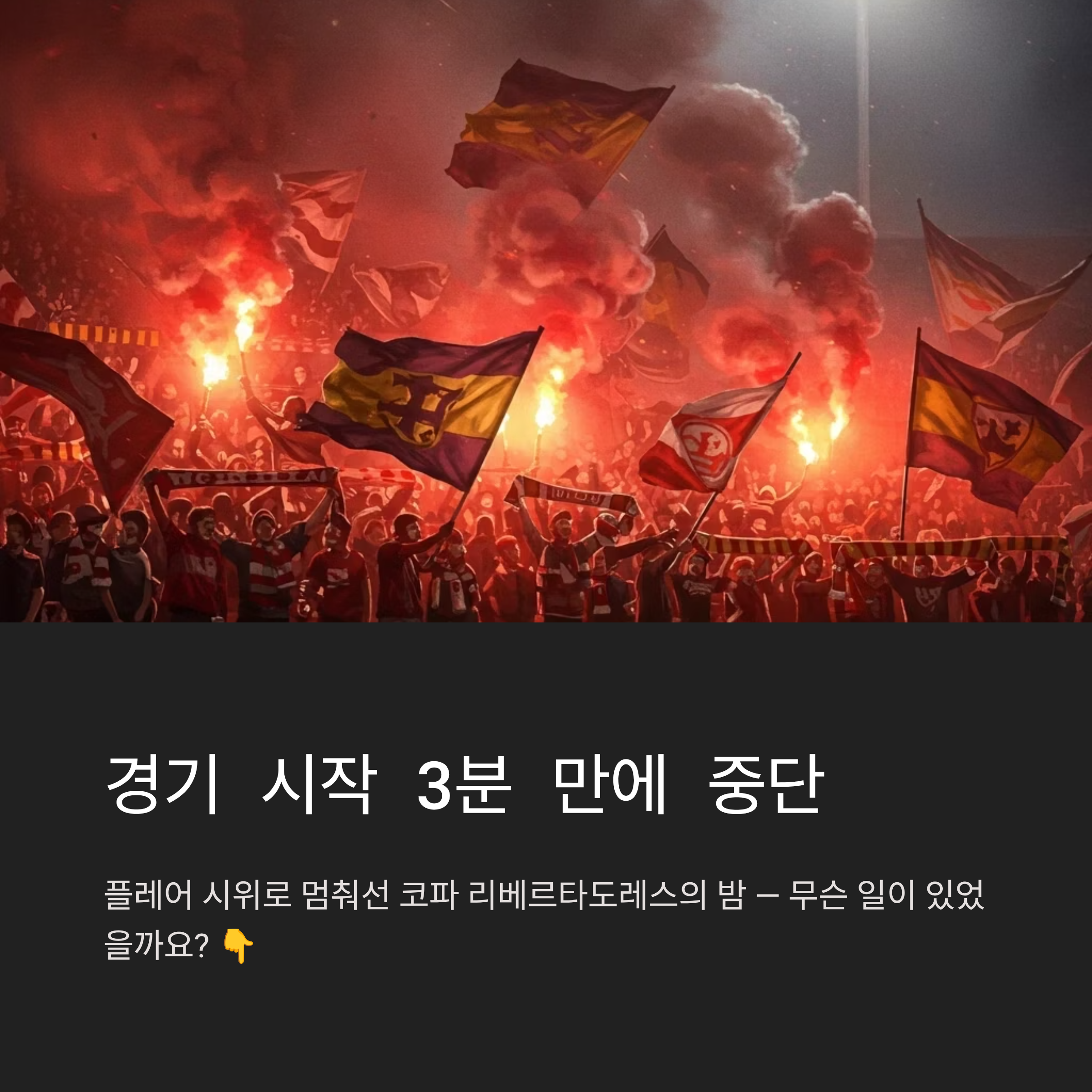 코파 리베르타도레스 경기 3분 만에 중단