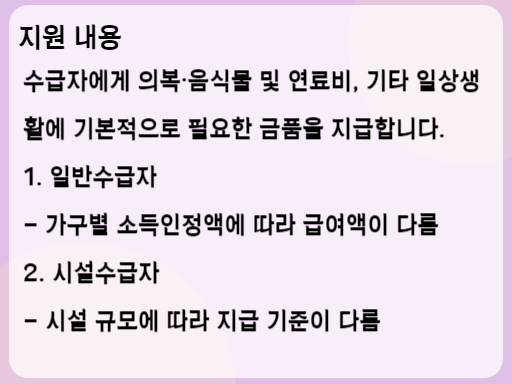 2023 생계급여 지원 내용