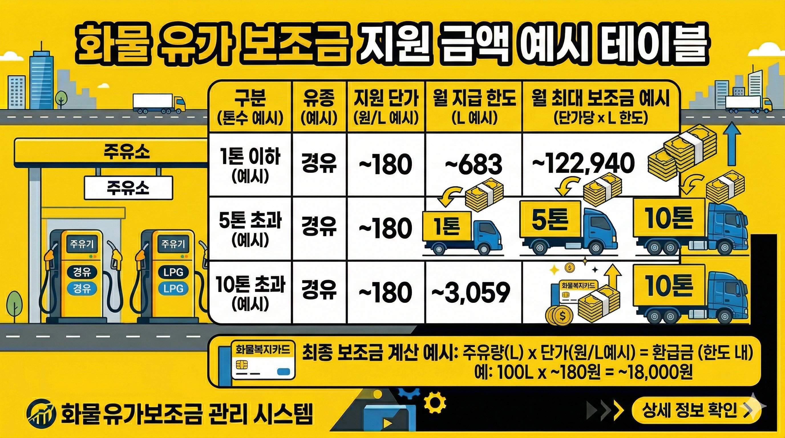 화물유가 보조금 지원금액