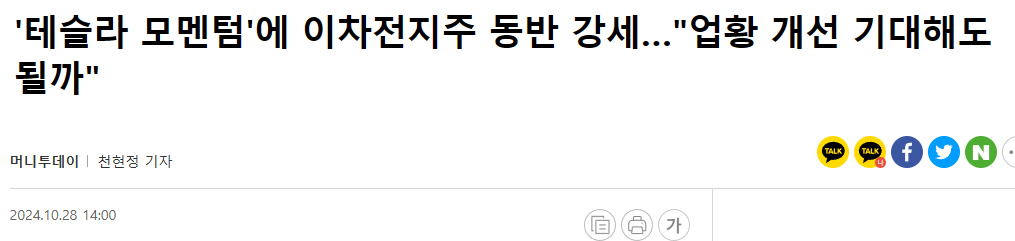 '테슬라 모멘텀'에 이차전지주 동반 강세&hellip;"업황 개선 기대해도 될까"