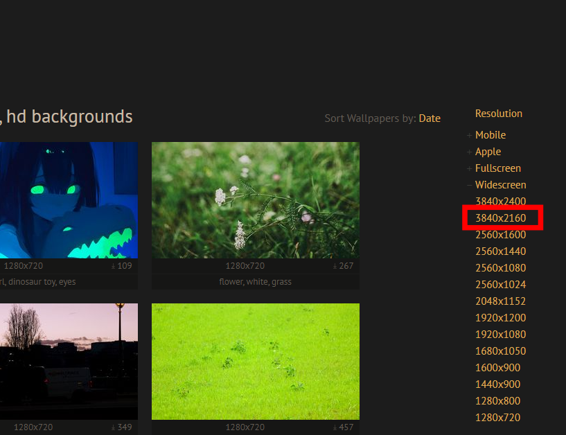 해상도 사진 설정