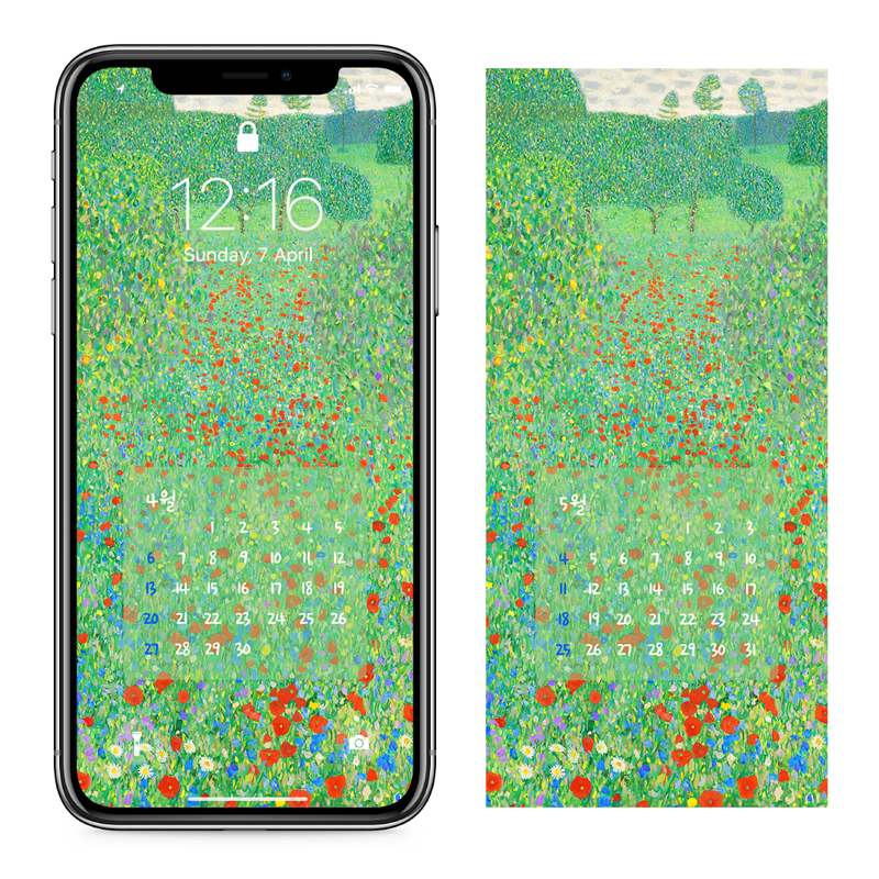 04 양귀비 언덕 AB - 2025년4월 아이폰달력배경화면