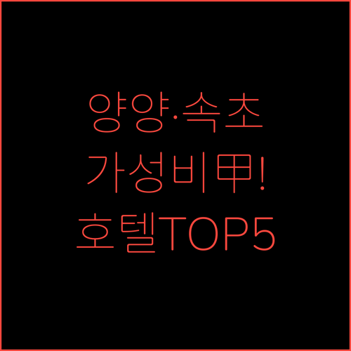 양양 속초 가성비 호텔 추천 5곳 위..
