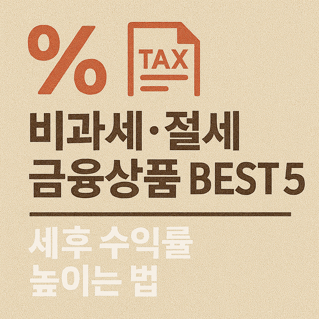 비과세·절세 금융상품 BEST 5 – 세후 수익률 높이는 법