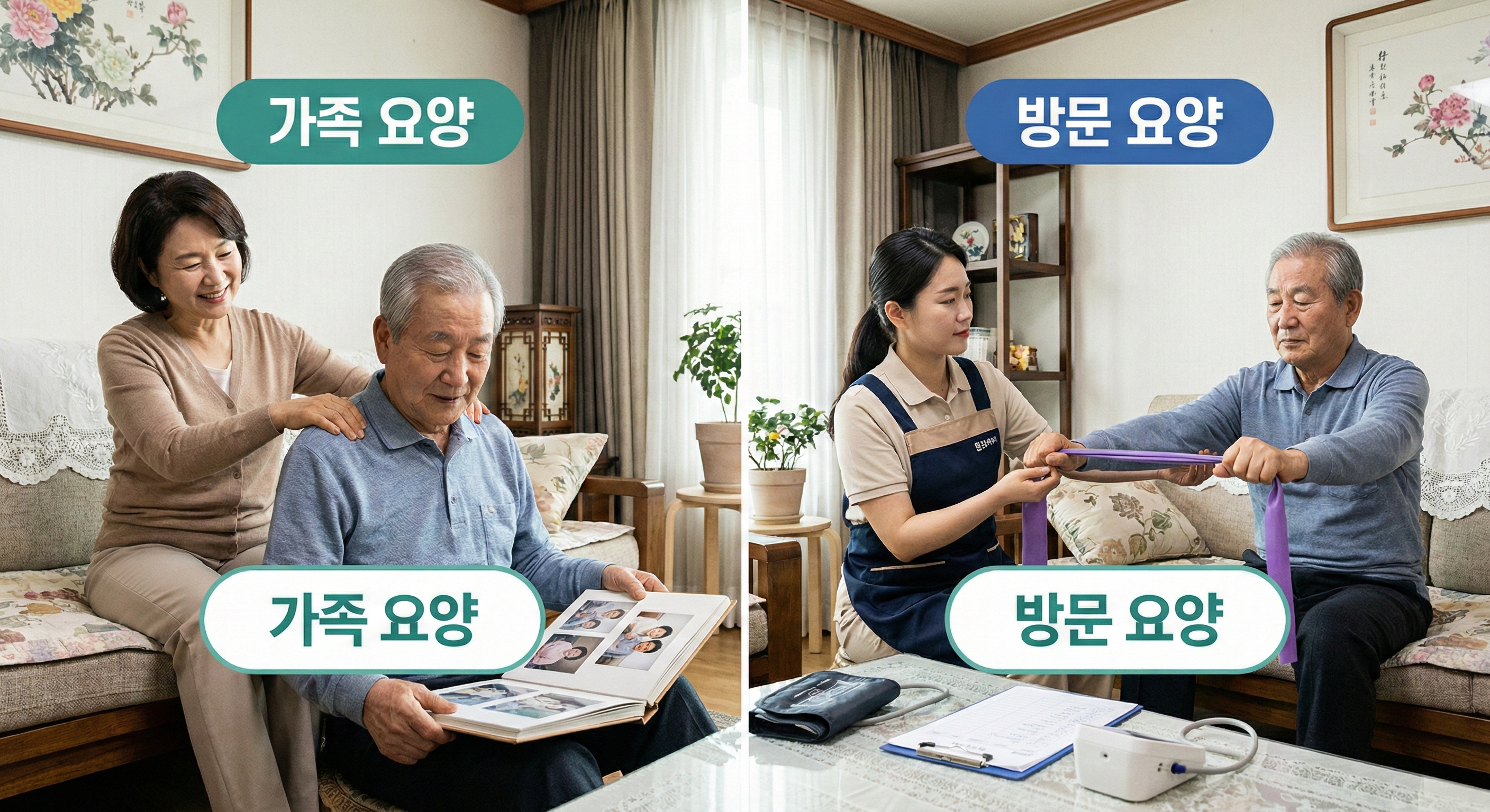 가족요양과 방문요양 비교