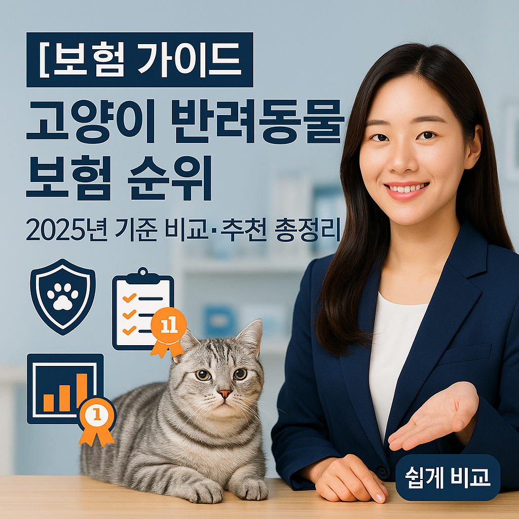 [보험 가이드] 고양이 반려동물 보험 순위 ｜ 2025년 기준 비교&middot;추천 총정리