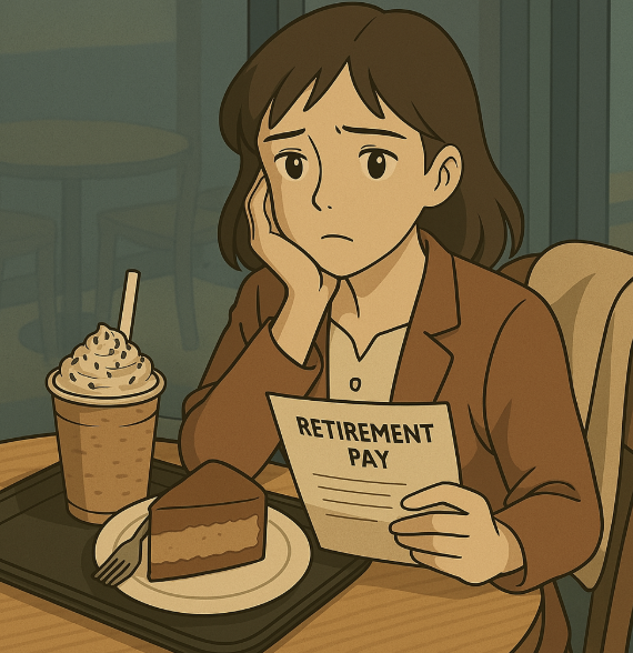 퇴직금문제로 고민중인 여성 이미지