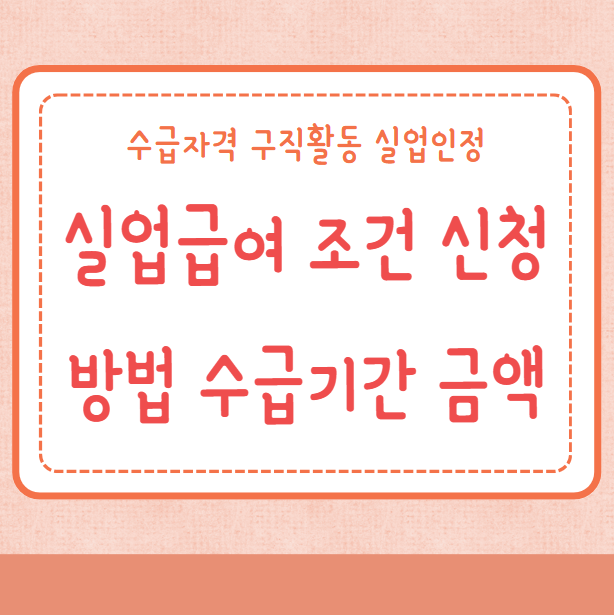 실업급여 조건 신청방법 수급기간 금액
