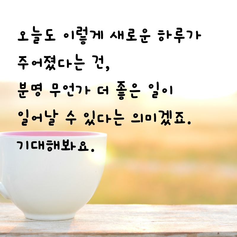 기분 좋은 아침 인사말 문구 이미지 모음