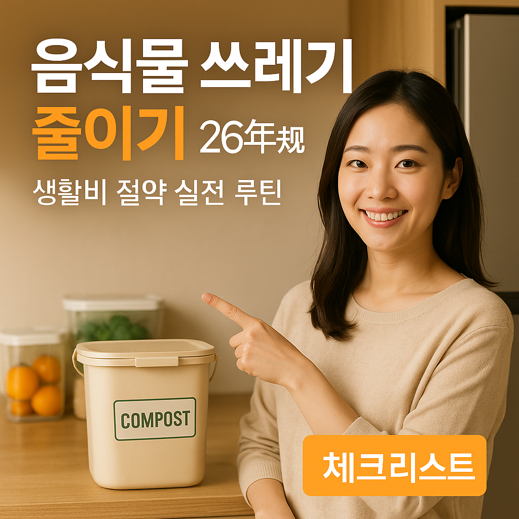 음식물 쓰레기 줄이기 26년 기준 | 생활비 절약 실전 루틴
