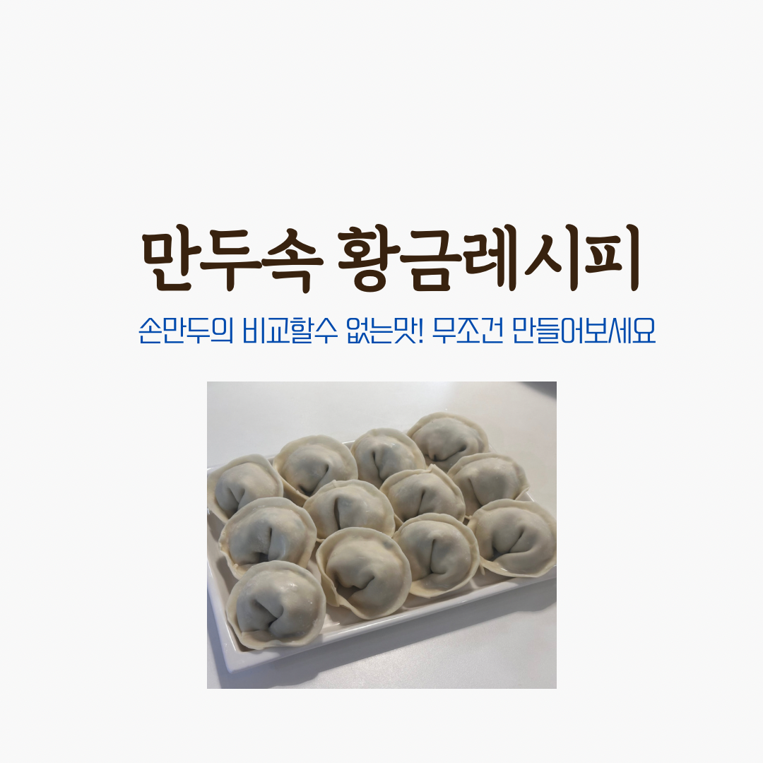 만두속 황금레시피 만두 만들기