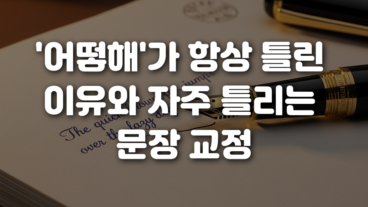 어떻해 가 항상 틀린 이유와 자주 틀리는 문장 교정