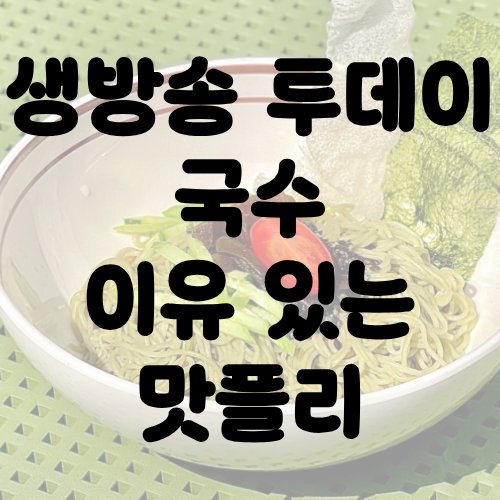 생방송 투데이 국수 이유 있는 맛플리