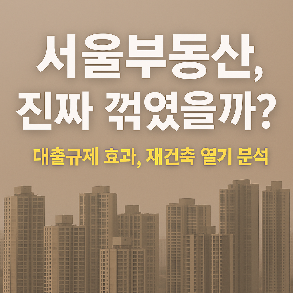 대출 규제 이후 부동산 시장의 진단과 재건축 열기의 실체