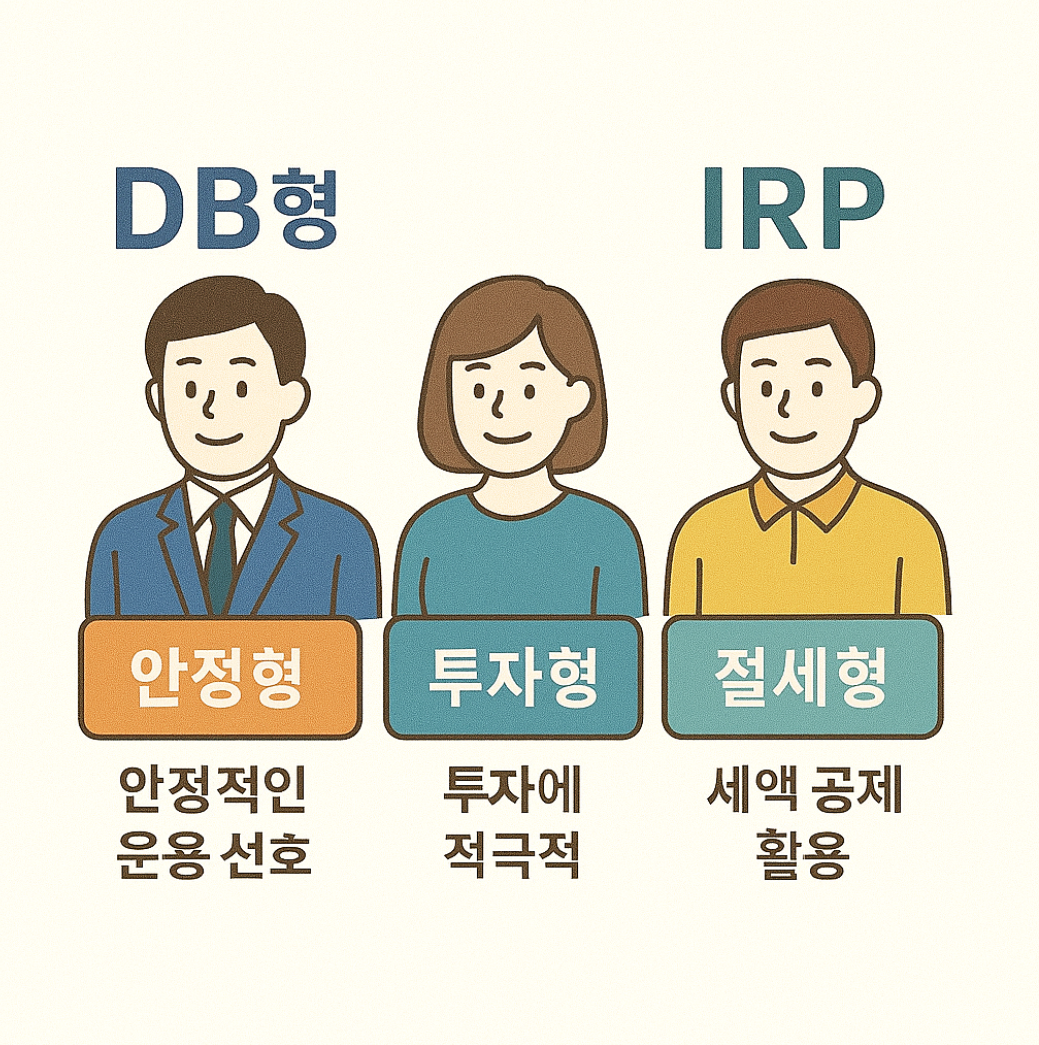DB, DC, IRP 각각의 추천 대상자를 보여주는 인포그래픽