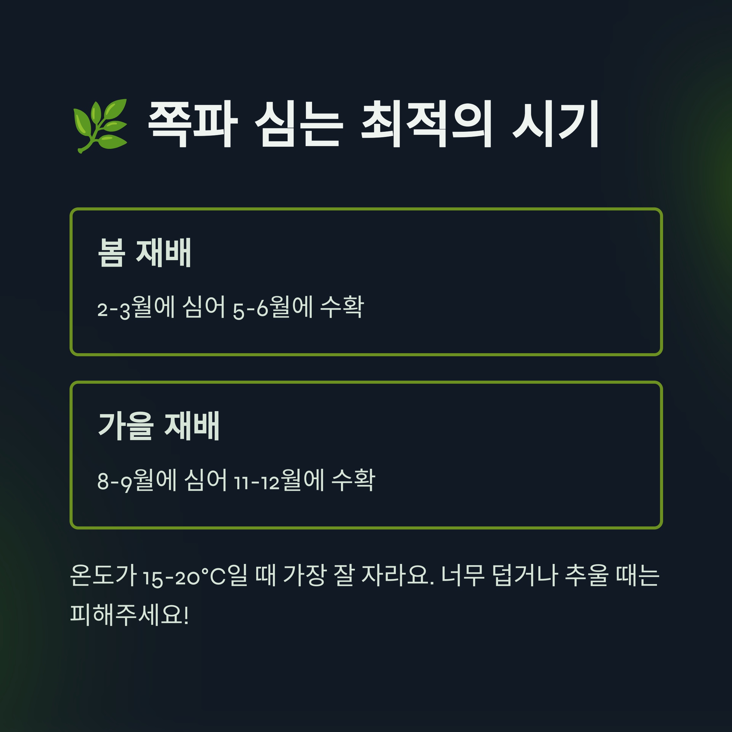 🌿 쪽파, 언제 심어야 가장 잘 자랄까요? 쪽파 심는 시기!