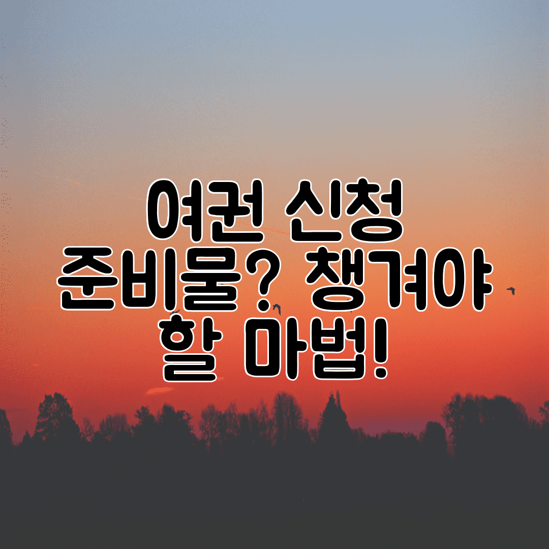 여권 신청 준비물 챙겨야 할 마법!