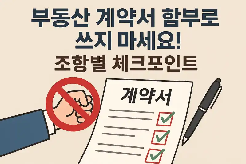 부동산 계약서 함부로 쓰지 마세요! 조항별 체크포인트