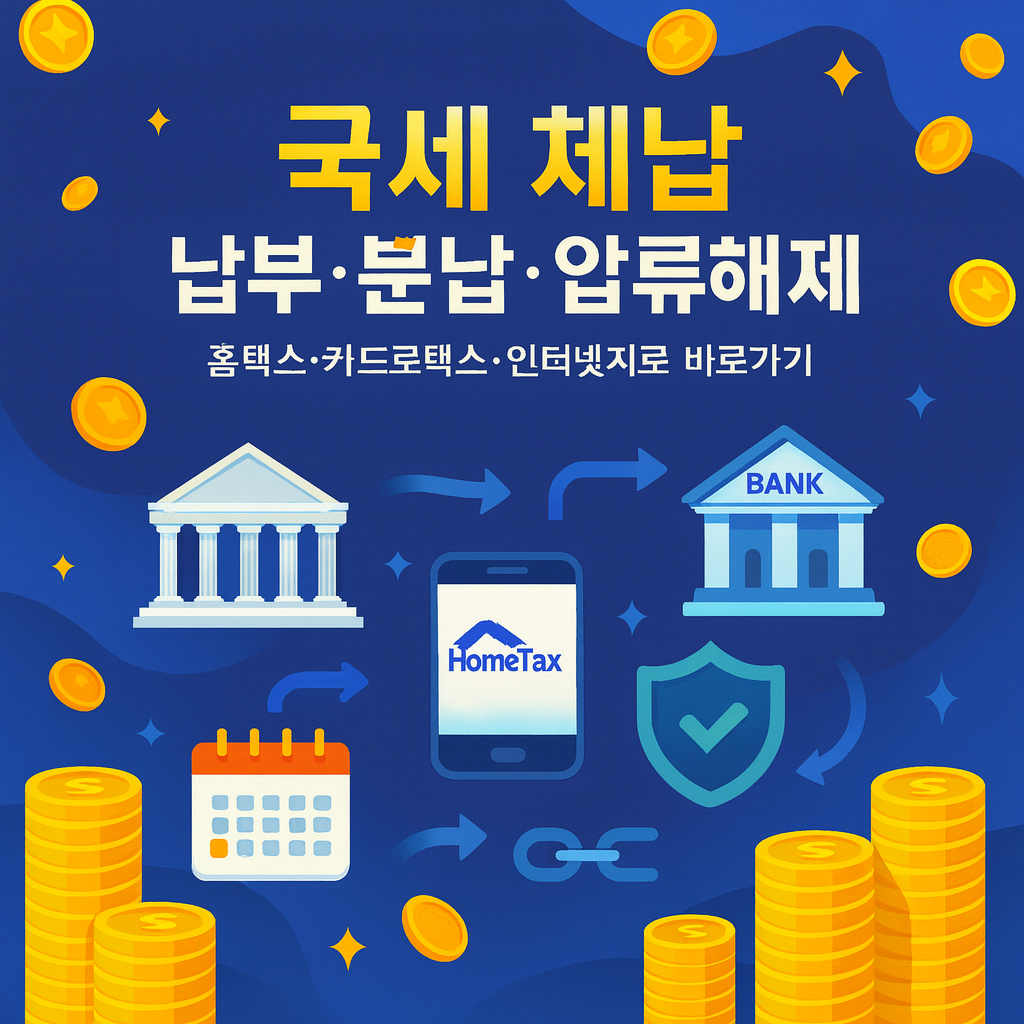 2025 국세 체납 납부·분납·압류해제 최신 가이드 | HomeTax · 카드로택스 · 인터넷지로