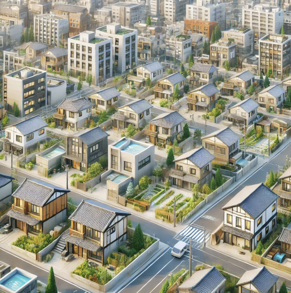 도시풍경과 부동산 혜택 광고