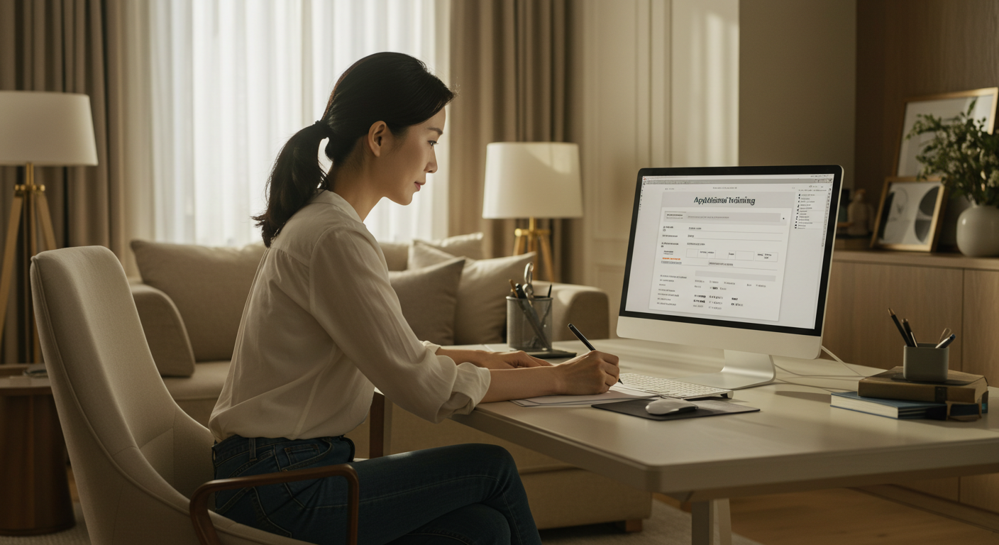 국비지원 재취업 교육 신청 방법 완벽 가이드｜경력단절여성&middot;전업주부 따라하기 인포그래픽