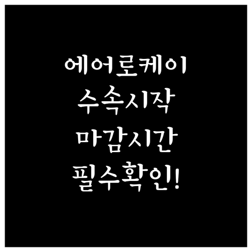 에어로케이 탑승 수속 시작과 마감 시..