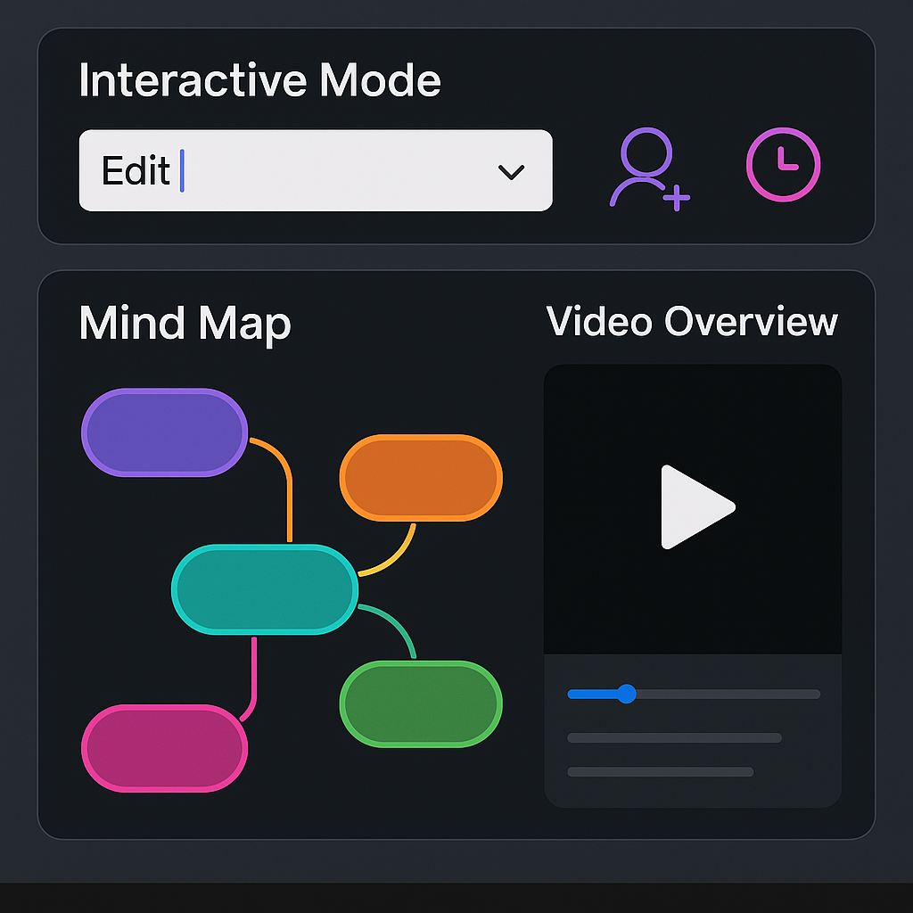 NotebookLM 고급 기능 인터페이스 화면