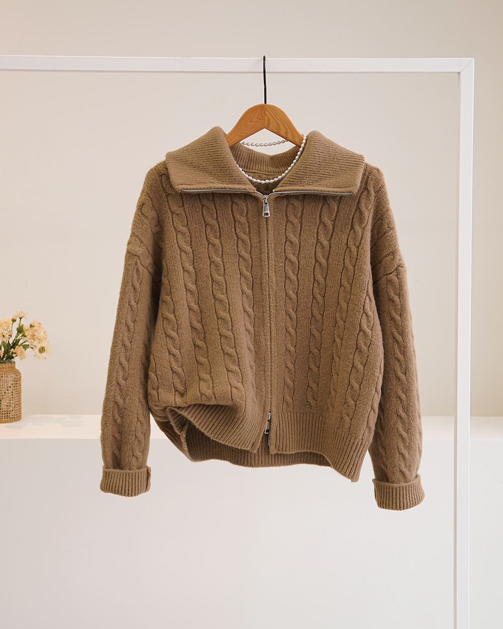 라이브 르메 꽈배기 투웨이 니트 집업 가디건 12 6이후 순차출고