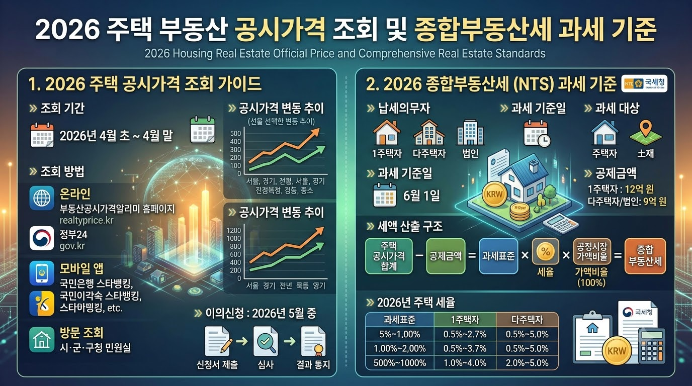 주택 부동산 공시가격 조회 및 국세청 종부세 과세표준