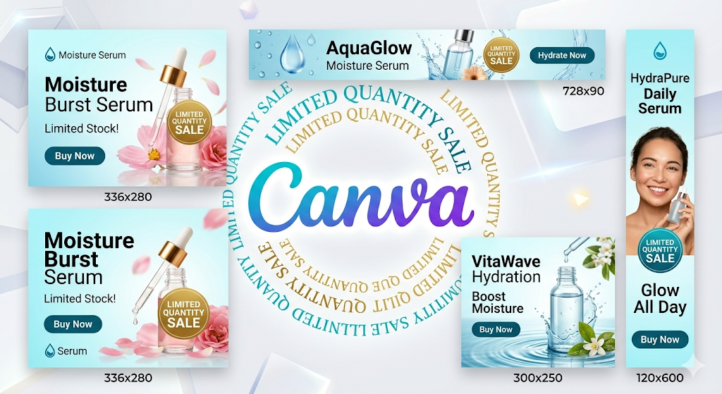 Creating marketing Banner Ads for a side hustle using Canva's AI features